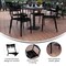 Emma and Oliver Rennes Armless Powder Coated Steel Stacking Dining Chair with 2 Slat Back for Indoor-Outdoor Use